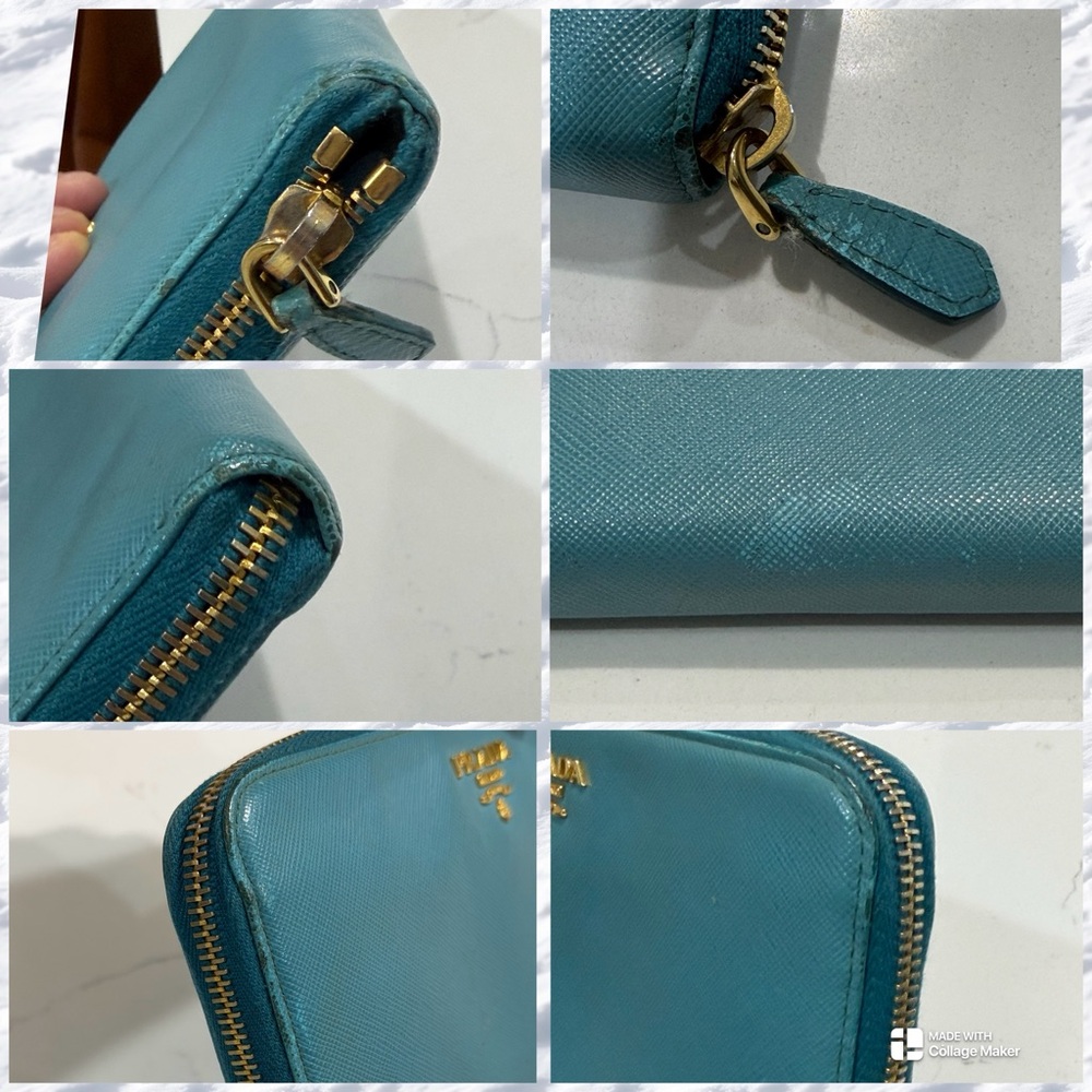 Prada Blue Wallet with Gold Accents - Picture 9 of 10